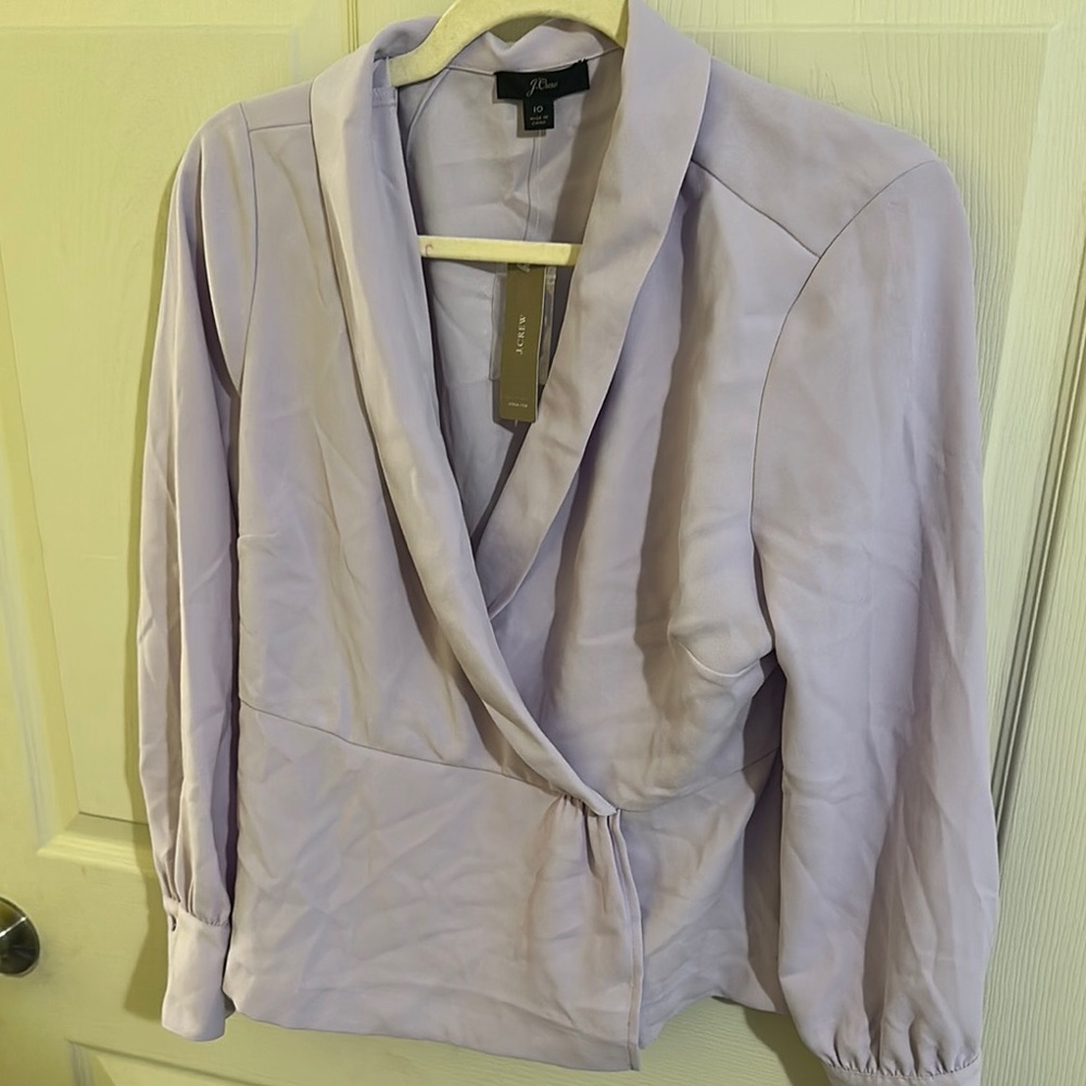 J. Crew Lavender Wrap Blouse